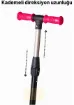Magicway Pembe Renkli LED Işıklı 3 Tekerlekli Direksiyon Yükseklik Ayarlı Çocuk Scooter resmi