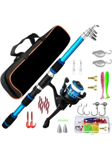 Valkyrie 1.70M Çantalı Tam Takım Balık Olta Seti Kamış Motor Yem Aksesuar Kutusu Dahil resmi