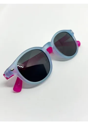 Funeyes Unisex Bebek 0 Yaş ile 4 Yaş Aralığı Güneş Gözlüğü Polarize Camlı Buz Mavi Gövde Pembe Sap Çocuk resmi