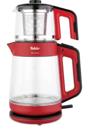 Fakir Bestea 1900 W Cam Çay Makinesi Kırmızı Siyah resmi