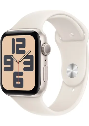 Apple Watch SE GPS, 40 mm Yıldız Işığı Alüminyum Kasa ve Yıldız Işığı Spor Kordon resmi