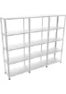 Rafburada 5 Katlı 3'lü Galvaniz Çelik Raf - Depo, Arşiv, Kiler, Dosya, Market Rafı - 43x60 cm-200 cm-0.70 mm resmi