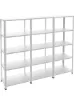 Rafburada 5 Katlı 3'lü Galvaniz Çelik Raf - Depo, Arşiv, Kiler, Dosya, Market Rafı - 43x60 cm-200 cm-0.70 mm resmi