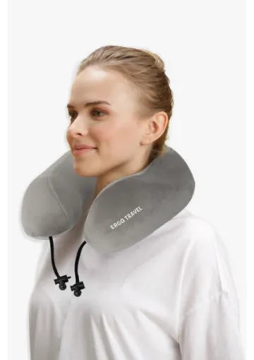 Viscofoam Comfy Ortopedik Seyahat Yastığı Visco Boyun Destekli Seyahat Yastığı - Gri resmi