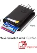 Adelina Erkek Siyah Deri Mekanizmalı Otomatik Kızaklı Kartlık Cüzdan (7CMX10CM) resmi