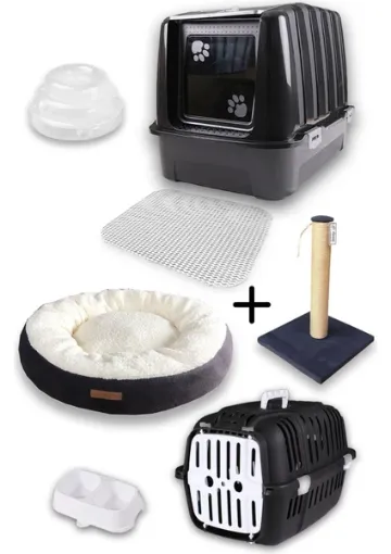 Kurtbay Şekil Kedi Tuvaleti Kedi başlangıç Seti - Beyaz Lkt2 resmi