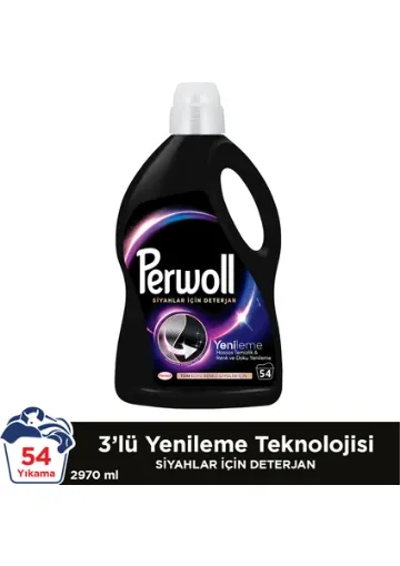 Perwoll Geliştirilmiş Siyah Sıvı Çamaşır Deterjanı 2970 ml resmi