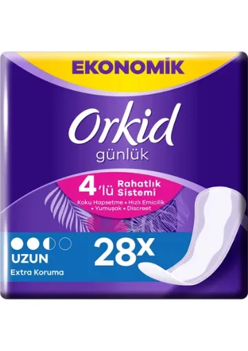 Orkid Günlük Extra Koruma Uzun 28'li resmi
