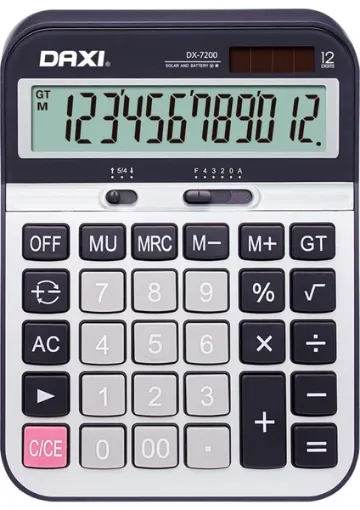 Daxi Daxı DX-7200 12 Haneli Büyük Boy Masaüstü Hesap Makinesi, 15X20CM resmi