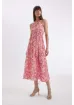DeFacto Halter Yaka Desenli Kolsuz Maxi Elbise D2649AX24HS resmi