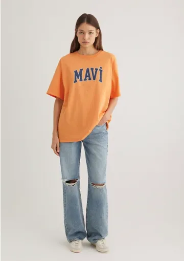 Mavi Mavi Logo Baskılı Turuncu Tişört 1600843-71407 resmi