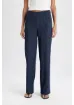 DeFacto Bürümcük Pantolon Lacivert Wide Leg Geniş Bol Paça Esnek Belli C0200AX24AU resmi