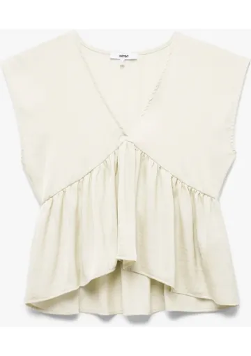 Koton Kolsuz V Yaka Saten Bluz resmi