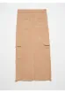 Dilvin 80879 Kargo Cepli Uzun Etek-Bej resmi