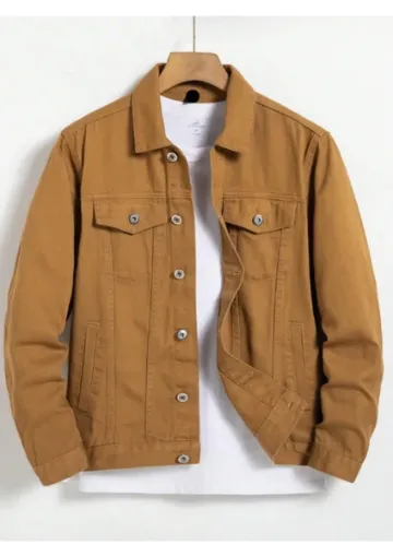 Wkm Erkek Jean Denim Standart Kalıp Cepli Düğmeli Kot Ceket resmi