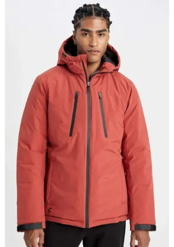 DeFacto Fit Termometreli Mont Su İtici Rüzgar Geçirmez Slim Fit Dar Kesim Kapüşonlu Fermuarlı A2125AX24WN resmi