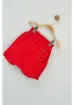 Bebbiş 23 Nisan Kırmızı Fırfırlı Düğme Detaylı Kız Çocuk Şort Etek (5-16 Yaş) resmi