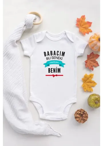 Tuğba Baby Özel Tasarım Doğum Günün Kutlu Olsun Baba Bebek Body Baba Doğumgünü Hediye Bebek Badi Zıbın resmi