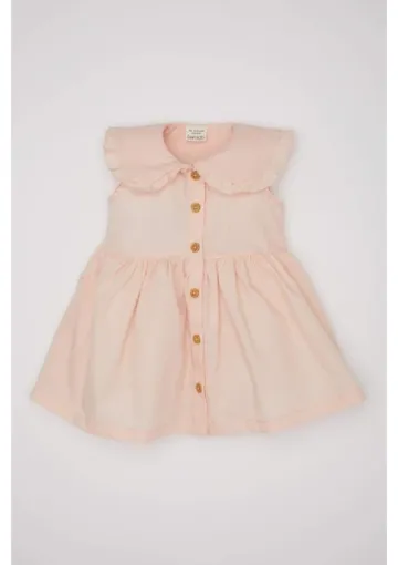 DeFacto Kız Bebek Kolsuz Poplin Elbise C2412A524SM resmi