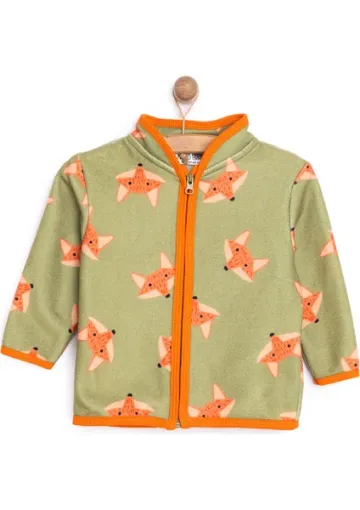 HelloBaby Basic Metraj Baskılı Polar Hırka Erkek Bebek resmi